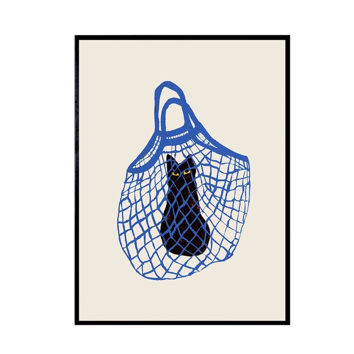 THE POSTER CLUB / Autorský plakát The Cat's in the Bag by Chloe Purpero Johnson 30x40 cm