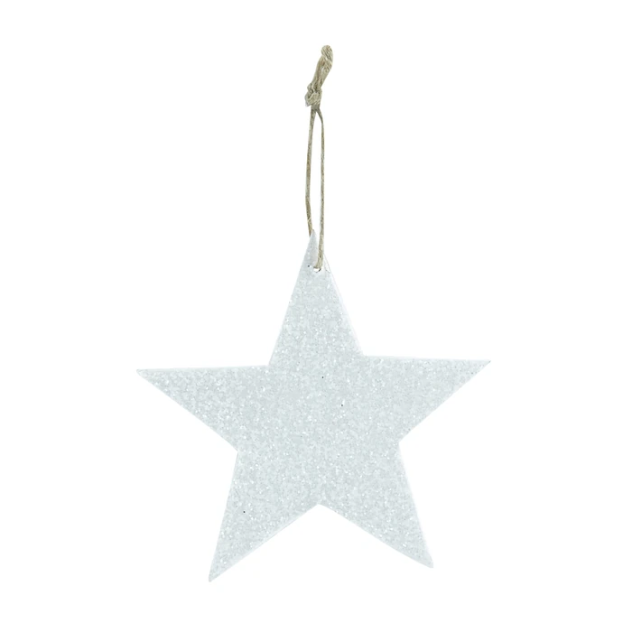 House Doctor / Třpytivá závěsná hvězdička White Glitter 8 cm