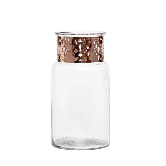 Hübsch / Skleněná váza Copper 22cm