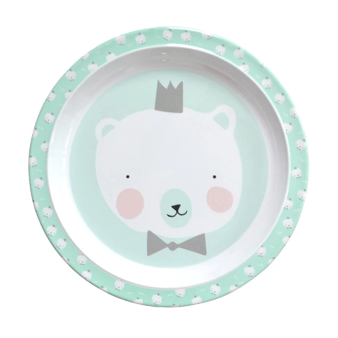 EEF lillemor / Dětský melaminový talířek Mint Polar Bear 21,5 cm