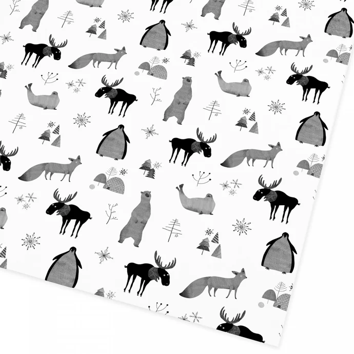 Ohh Deer / Balící papír Christmas Animals 50x70 cm