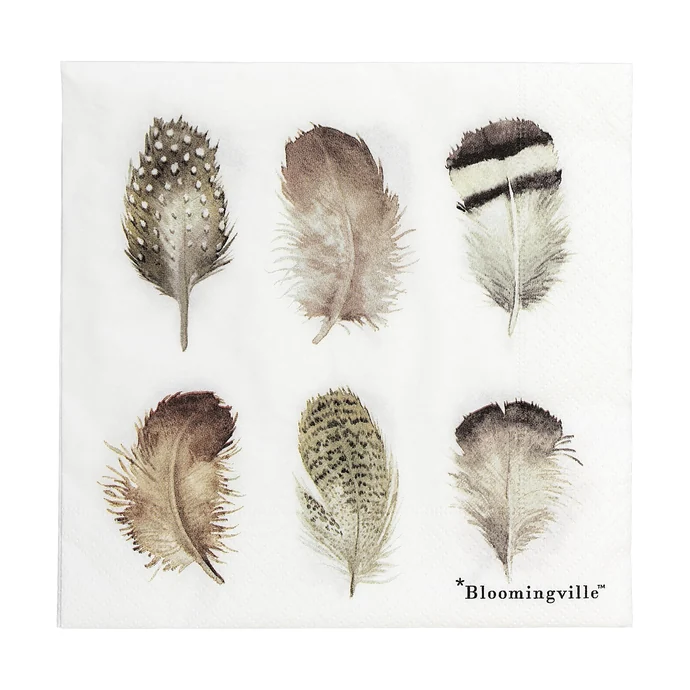 Bloomingville / Velikonoční papírové ubrousky Feathers