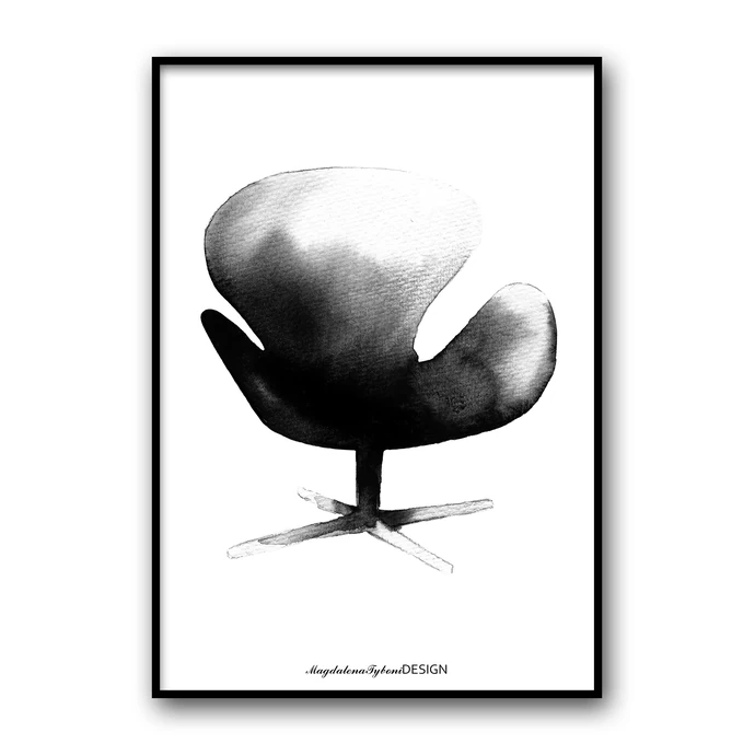 Magdalena Tyboni DESIGN / Plakát Swan Chair 50 x 70 cm