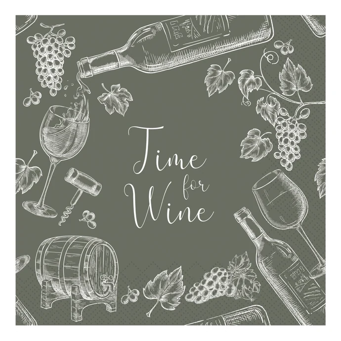 Chic Antique / Papírové ubrousky Time for Wine - 20 ks