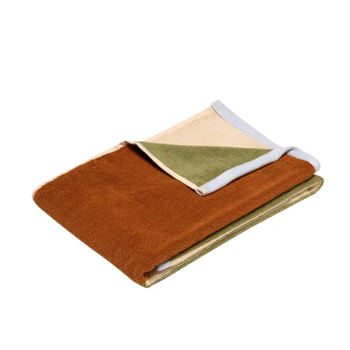 Hübsch / Bavlněný ručník Block Brown/Multicolour 50 x 100 cm