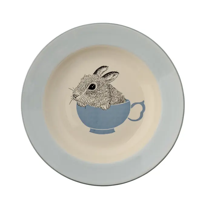 Bloomingville / Polévkový talíř Baby Bunny Sky Blue 25 cm