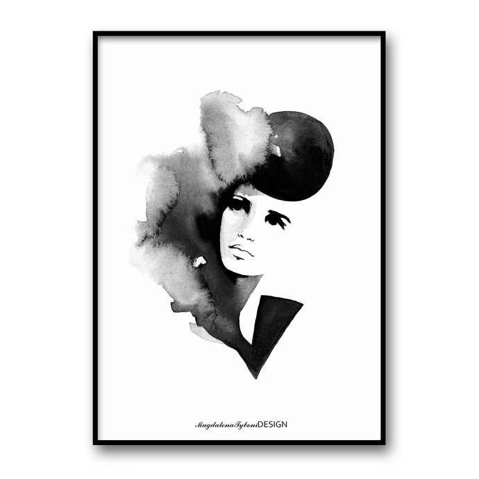 Magdalena Tyboni DESIGN / Akvarelový plakát Mademoiselle 50 x 70 cm