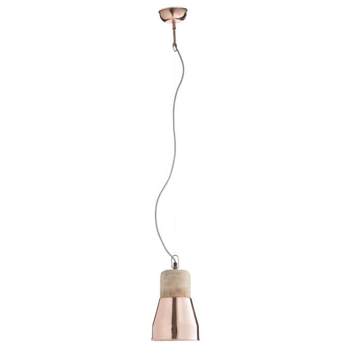 MADAM STOLTZ / Závěsná lampa Copper/wood 16x27 cm