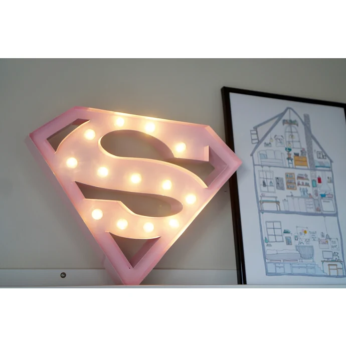 Dětská lampička Supergirl Pink Normal clear bulbs