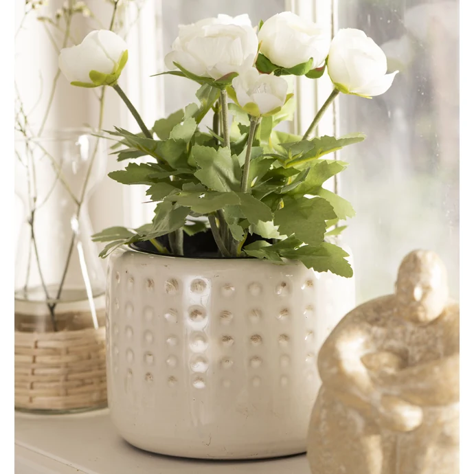 Dekorativní umělý pryskyřník White Flowers