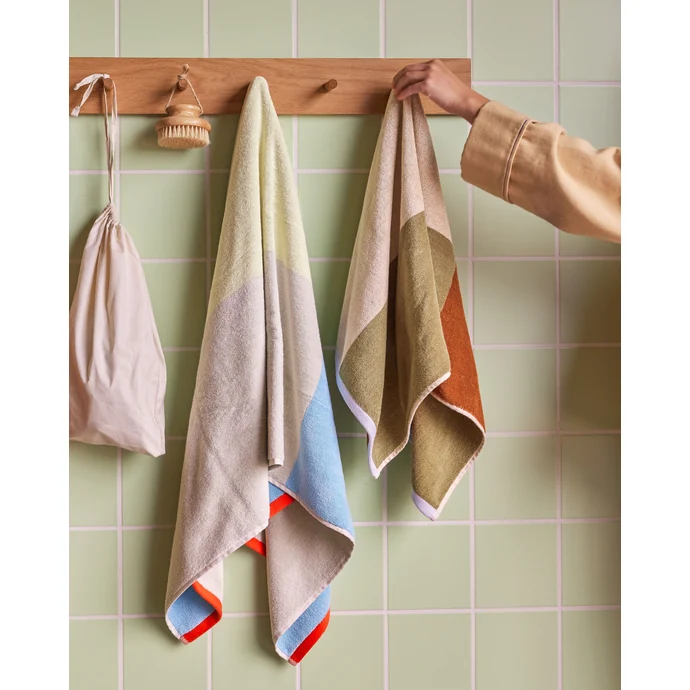Bavlněný ručník Block Brown/Multicolour 50 x 100 cm