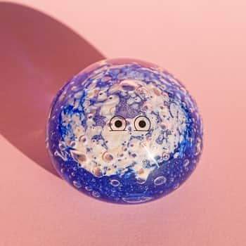 Skleněná figurka Crystal Blob Cobalt Blue / Pink