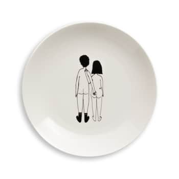 Porcelánový talíř Naked Couple Back 23 cm
