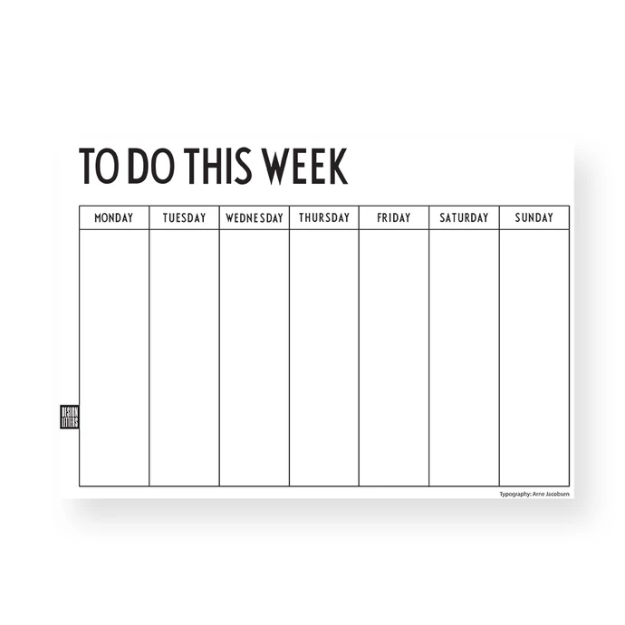DESIGN LETTERS / Trhací týdenní plánovací kalendář To Do This Week