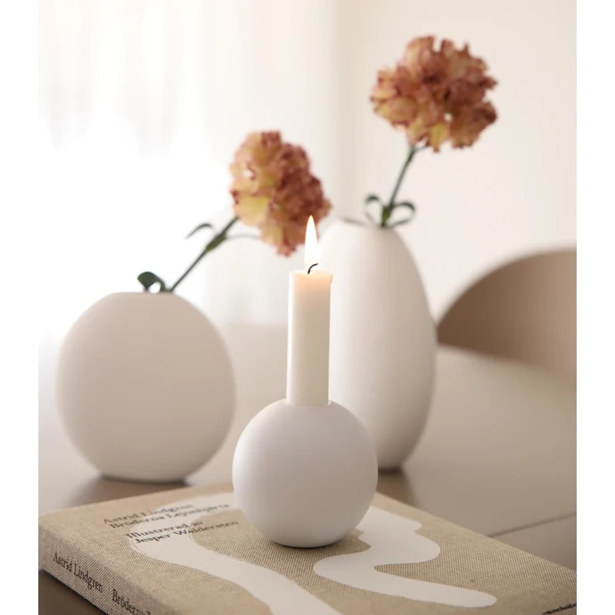 COOEE Design / Dřevěný svícen Ball White 10cm