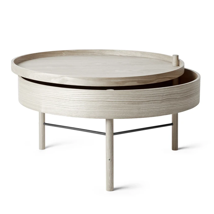 Audo Copenhagen / Dřevěný stůl Turning White Oak ⌀ 65 cm