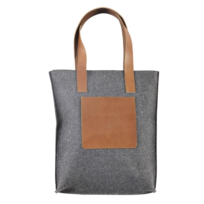 Hübsch / Vlněná taška s koženým uchem Leather