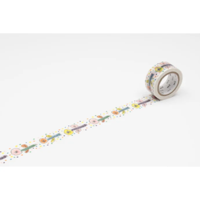 mt / Designová samolepicí páska Mina - Flower White