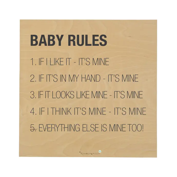Bloomingville / Cedule Baby Rules