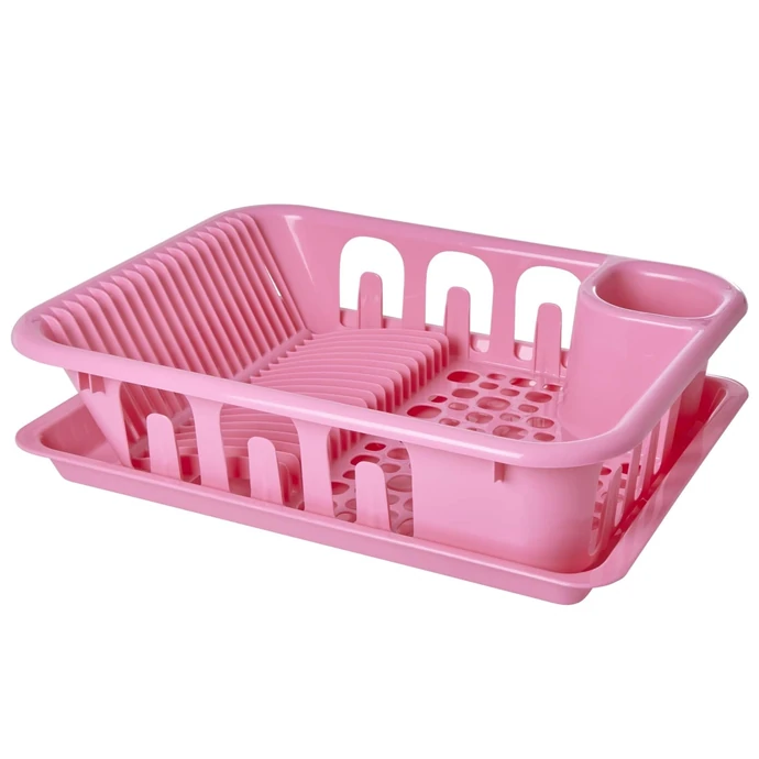 rice / Plastový odkapávač na nádobí Pink