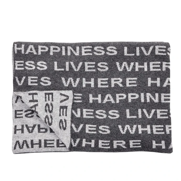 Hübsch / Vlněná deka Where happiness lives