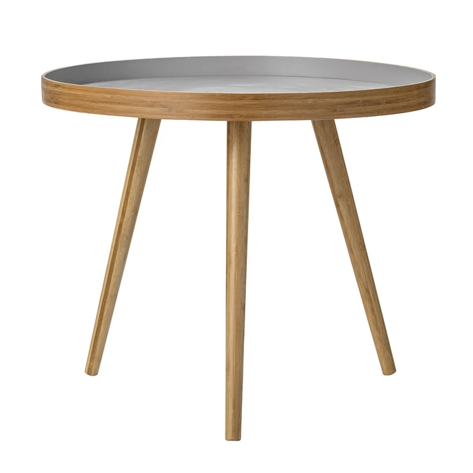 Bloomingville / Kulatý dřevěný stolek Bamboo Grey