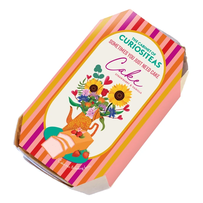 The Cabinet of CURIOSITEAS / Směs na pečení dortu Strawberry/Vanilla 200 g – dárkové balení