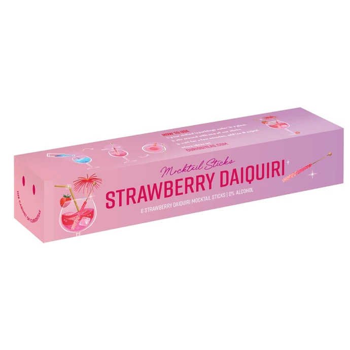 The Cabinet of CURIOSITEAS / Dřevěné míchátko s cukrovými krystaly Strawberry Daiquiri – set 6 ks