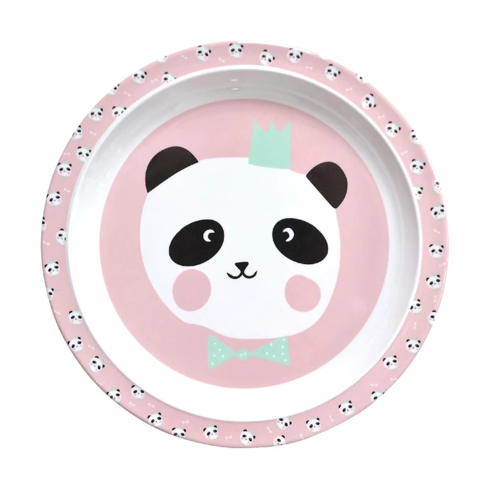 EEF lillemor / Dětský melaminový talířek King Pink Panda 21,5 cm