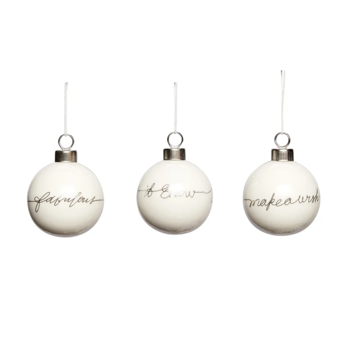 Hübsch / Porcelánová vánoční ozdoba White/silver