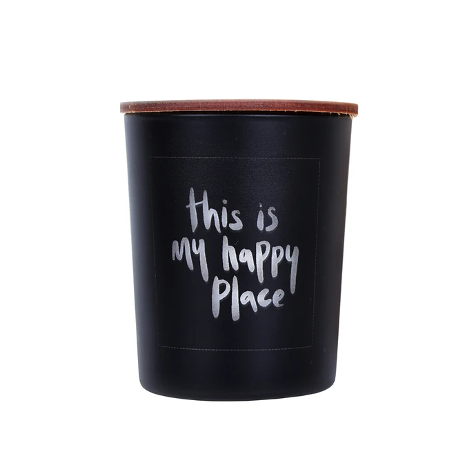 Love Inc. / Černá svíčka Happy place - santalové dřevo