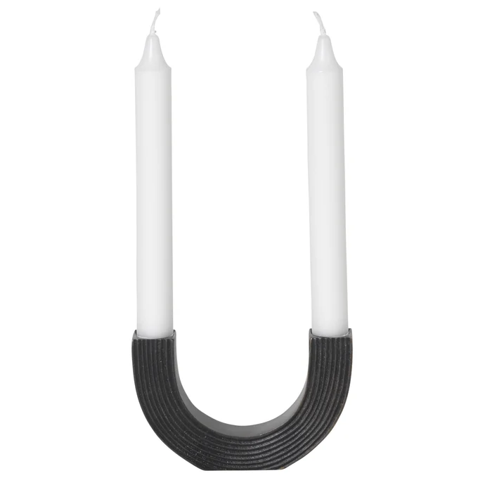 ferm LIVING / Designový mosazný svícen na dvě svíčky Arch Black
