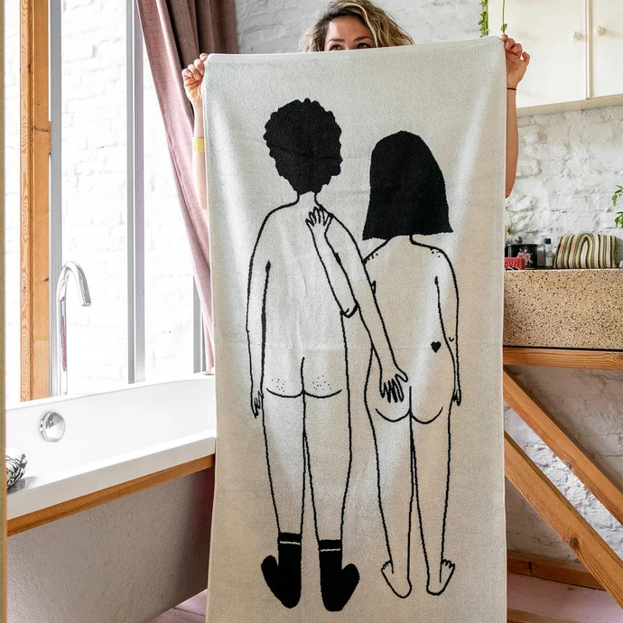 Bavlněná osuška Naked Couple 70 x 140 cm