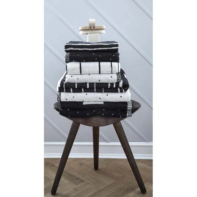 Froté ručník Dotty Black/white 50x100 cm