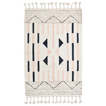 Ručně tkaný koberec Frayed Cotton Off White 120 × 180 cm