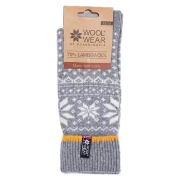 Vlněné ponožky Grey/White Snowflakes no. 47