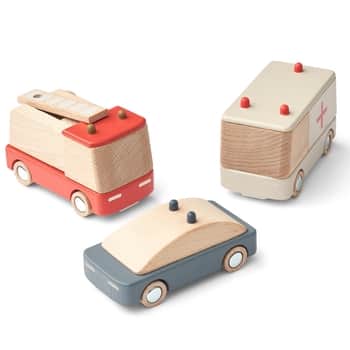Dřevěná hračka Zásahová vozidla - set 3 ks