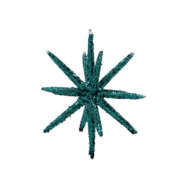 Skleněná vánoční ozdoba Spike Green Glitter 7,5 cm