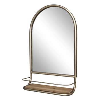 Nástěnné zrcadlo s poličkou Anitique Brass 56 cm